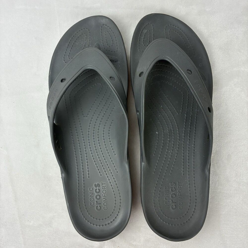 CROCS Classic All Terrain Flip Flops Men’s Size 15 Gray Water Resistant Shoes - Picture 5 of 12